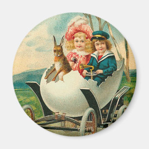 Frohe Ostern für Sie Eggshell Car Vintag Magnet