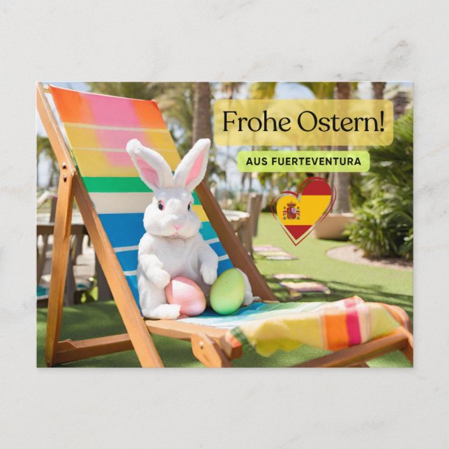 Frohe Ostern Fürteventura Postkarte (Vorderseite)