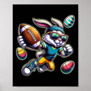 Frohe Ostern Fußballjungen Osterhase Lustig Ost Poster