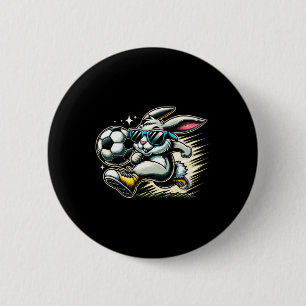 Frohe Ostern Fußballjungen Osterhase Lustige Oster Button