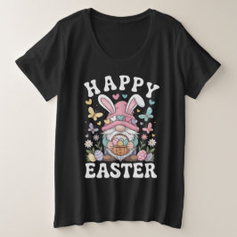 Frohe Ostern Gnom Mit Hasenohren Bunte Eier Große Größe T-Shirt