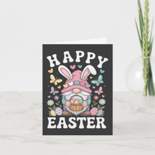 Frohe Ostern Gnom Mit Hasenohren Bunte Eier Karte