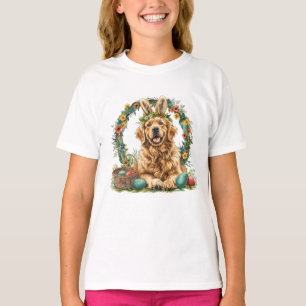 Frohe Ostern Golden Retriever Hund Hasenohren T-Shirt