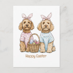 Frohe Ostern Goldendoodle Hunde Feiertagspostkarte