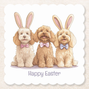 Frohe Ostern Goldendoodle Hunde Untersetzer