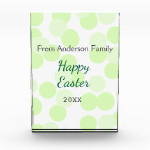 Frohe Ostern graue grüne Tupfen Familienname