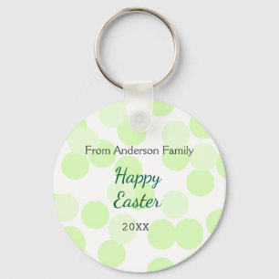 Frohe Ostern graue grüne Tupfen Familienname Schlüsselanhänger