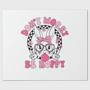 Frohe Ostern Groovy Bunny Gesicht Keine Sorge Sei  Geschenkpapier