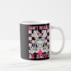 Frohe Ostern Groovy Bunny Gesicht Keine Sorge Sei Kaffeetasse