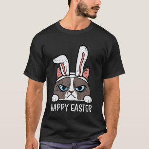 Frohe Ostern Grumpy Bunny Katze Lustige Frauen Mäd T-Shirt