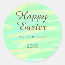 Frohe Ostern grün gelb pastell grau name jahr