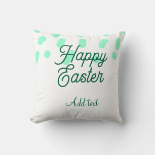 Frohe Ostern grüne Eier Pastell Name Datum einfach Kissen