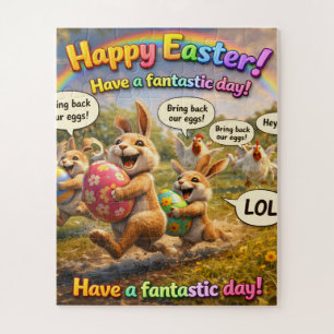 Frohe Ostern Hase Ei Diebstahl Puzzle Whimsic