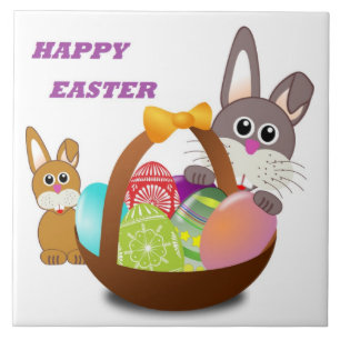 "FROHE OSTERN" HASE FLIESE