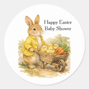 Frohe Ostern Hase Kaninchen Baby Shower Runder Aufkleber