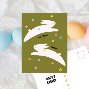 Frohe Ostern Hase Modernes Minimal Osterfest Feiertagspostkarte