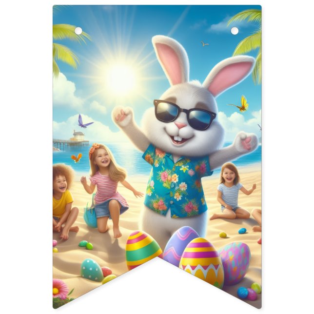 Frohe Ostern!! Hase und Text  Wimpelkette (Sechzehnte Fahne)