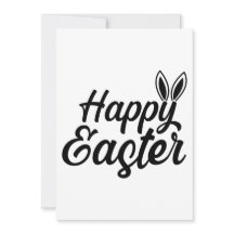Frohe Ostern, Hasenohren auf schwarzem Text