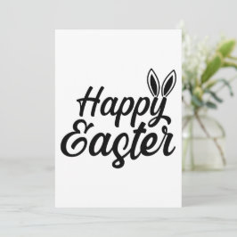 Frohe Ostern, Hasenohren auf schwarzem Text Feiertagskarte