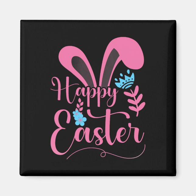 Frohe Ostern - Hasenohren - Klick  Magnet (Vorne)