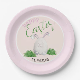Frohe Ostern Haustier Hase Wasserfarben Illustrati Pappteller