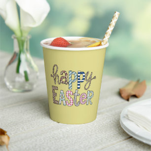 Frohe Ostern Hübsche Florale Hasen Frühling Leopar Pappbecher