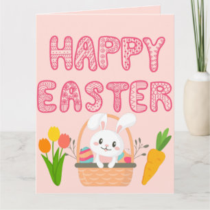Frohe Ostern Hübsche Schöne Ostereier & Hase Karte