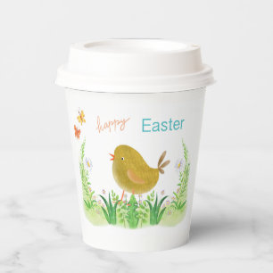 Frohe Ostern , Huhn und Blume Pappbecher