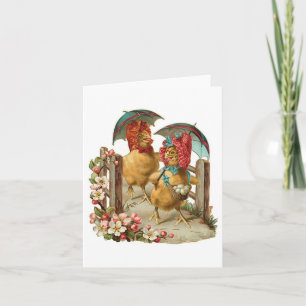 Frohe Ostern Hühner Vintage Feiertagskarte