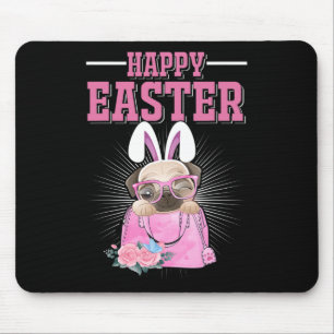 Frohe Ostern Hund Lustiger Pug Hase  Mousepad