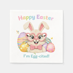 Frohe Ostern Ich bin Ei-gespannt Hase Serviette