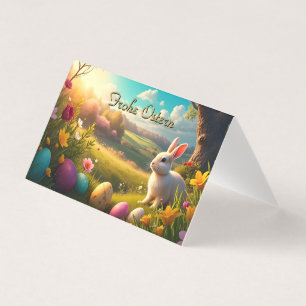 Frohe Ostern in einer Frühlingslandschaft