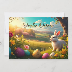 Frohe Ostern in einer Frühlingslandschaft