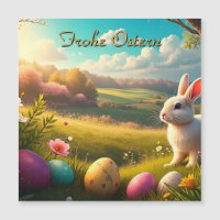 Frohe Ostern in einer Frühlingslandschaft