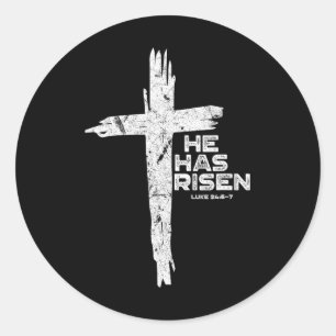 Frohe Ostern Jesus hat er die religiösen Christen Runder Aufkleber