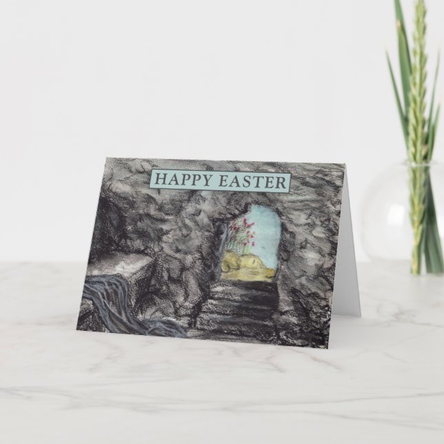Frohe Ostern Jesus ist er Wasserfarbe Risen Karte (Vorderseite)