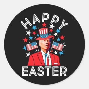 Frohe Ostern Joe Biden 4. Juli Gedenk Unabhängigke Runder Aufkleber