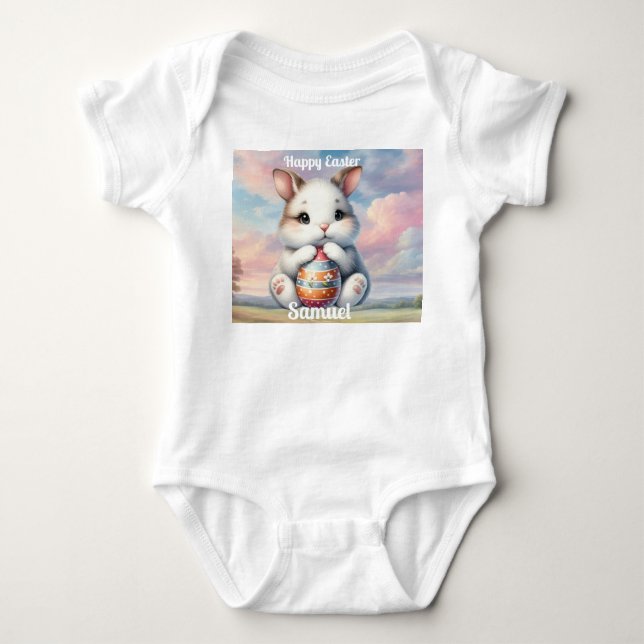 Frohe Ostern Junge Baby Strampler (Vorderseite)