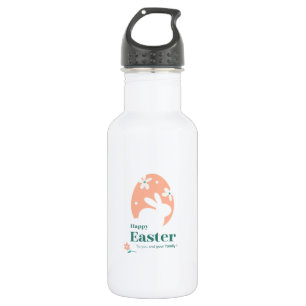 Frohe Ostern – Kaninchen & Ei Florales Design Edelstahlflasche