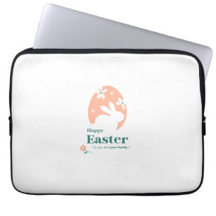 Frohe Ostern – Kaninchen & Ei Florales Design Laptopschutzhülle