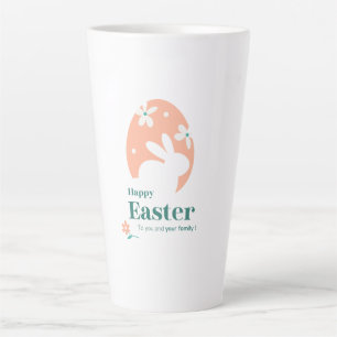 Frohe Ostern – Kaninchen & Ei Florales Design Milchtasse