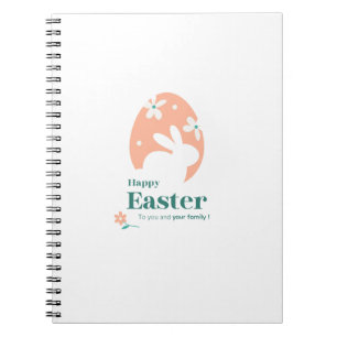 Frohe Ostern – Kaninchen & Ei Florales Design Notizblock