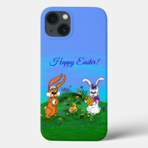 Frohe Ostern! Kaninchen mit Bunny und Chick Case-Mate iPhone Hülle