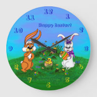Frohe Ostern! Kaninchen mit Bunny und Chick