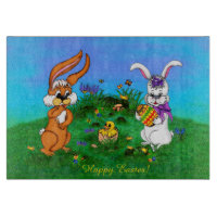 Frohe Ostern! Kaninchen mit Bunny und Chick