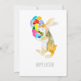 Frohe Ostern , Kaninchen und Eier Feiertagskarte