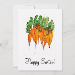 Frohe Ostern Karte | Aquarell Karotten Karte