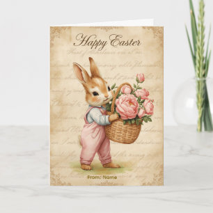 Frohe Ostern Karte - Pastell-Hasen-Kronen