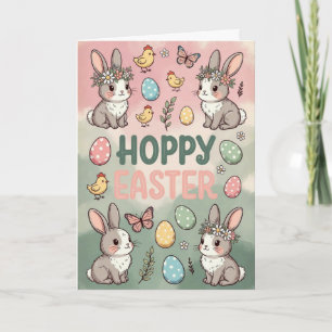 Frohe Ostern Karte - Süßer Hase Wasserfarbe