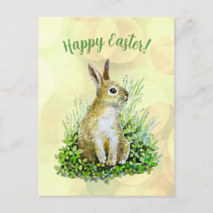 Frohe Ostern kleiner Hase Wasserfarbe Postkarte